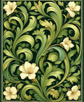Art Nouveau Floral Botanical Design Rug