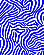Bold Blue Wavy Stripe Rug