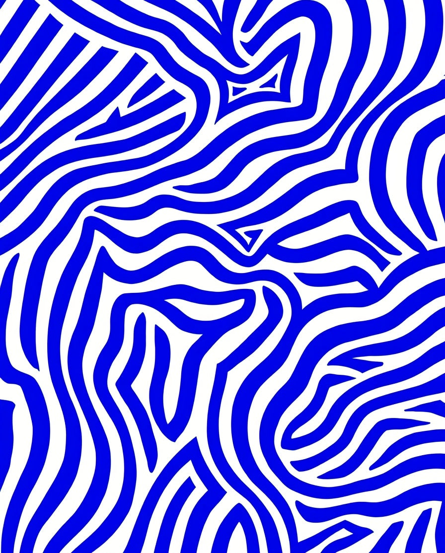 Bold Blue Wavy Stripe Rug