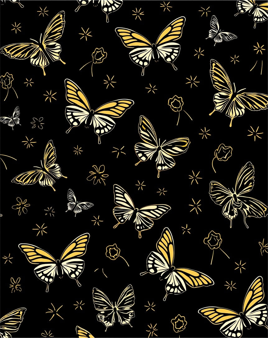Golden Butterfly Art Deco Pattern Rug
