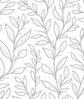 Delicate Botanical Outline Vine Pattern Rug