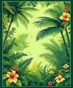 Tropical Jungle Botanical Lush Design Rug