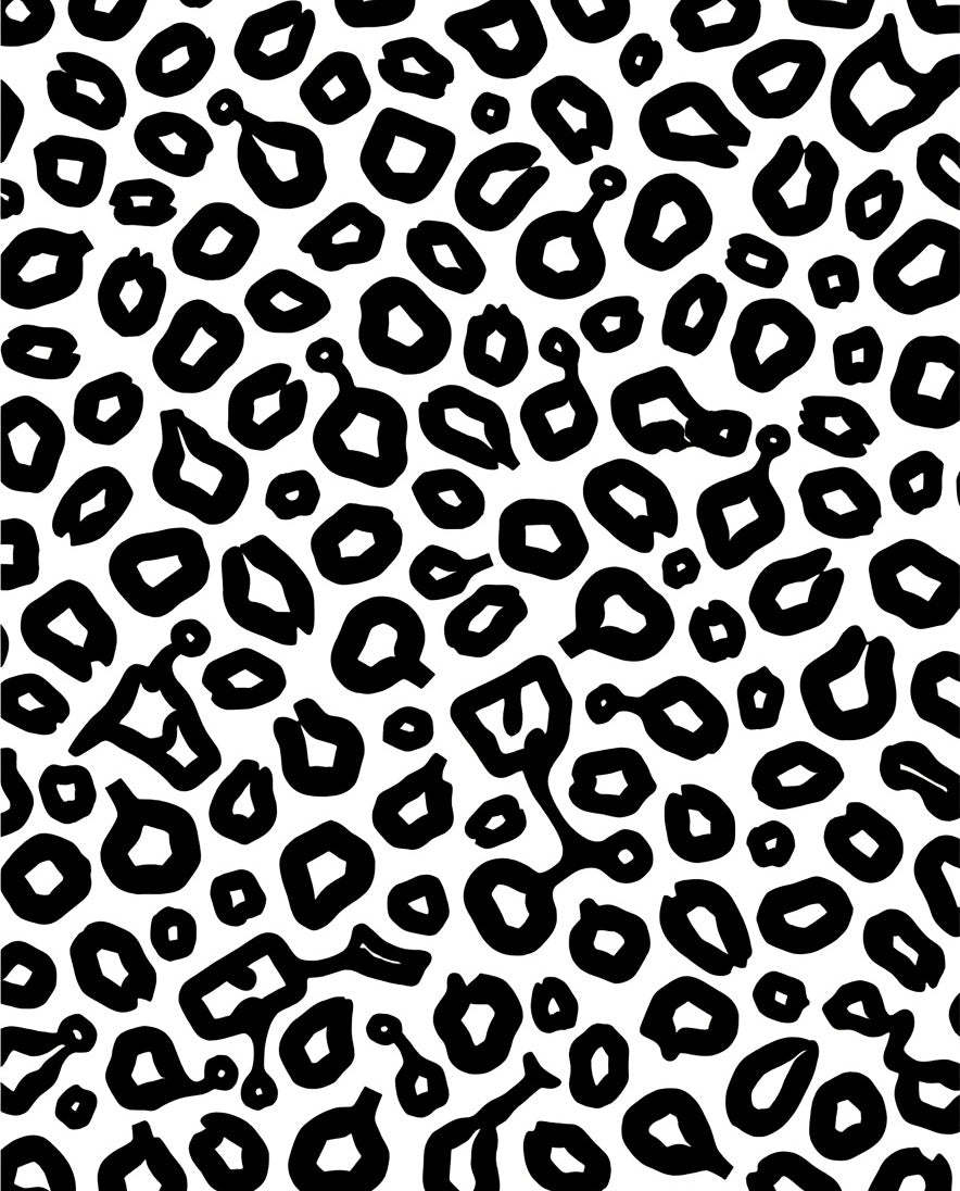 Bold Black Animal Print Design Rug