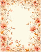 Coral Floral Vine Pattern Rug