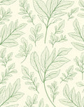 Green Leafy Branch Pattern Rug