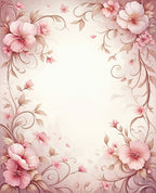 Soft Pink Floral Vine Design Rug