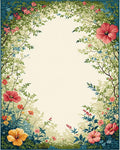 Vibrant Floral Vine Garden Design Rug