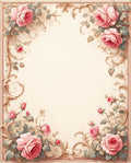 Classic Rose Floral Pattern Rug