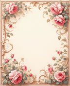 Classic Rose Floral Pattern Rug