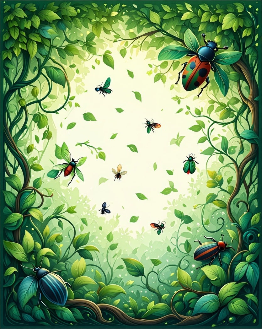 Enchanted Woodland Bugs And Leaves Rug