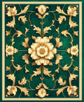 Ornate Floral Vine Design Rug