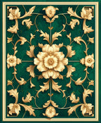 Ornate Floral Vine Design Rug