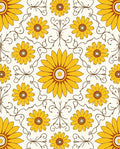 Yellow Daisy Floral Pattern Rug