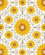 Yellow Daisy Floral Pattern Rug