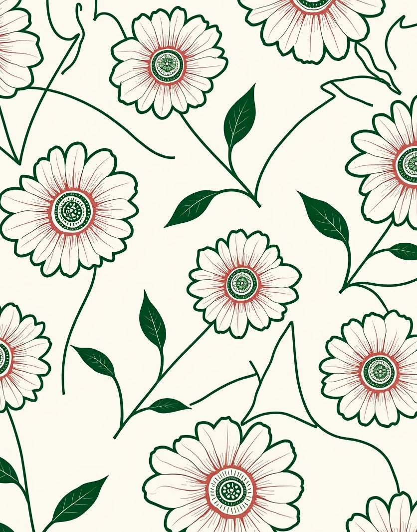 Whimsical Floral Garden Pattern Rug