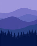 Misty Mountain Forest Landscape Design Rug
