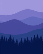 Misty Mountain Forest Landscape Design Rug