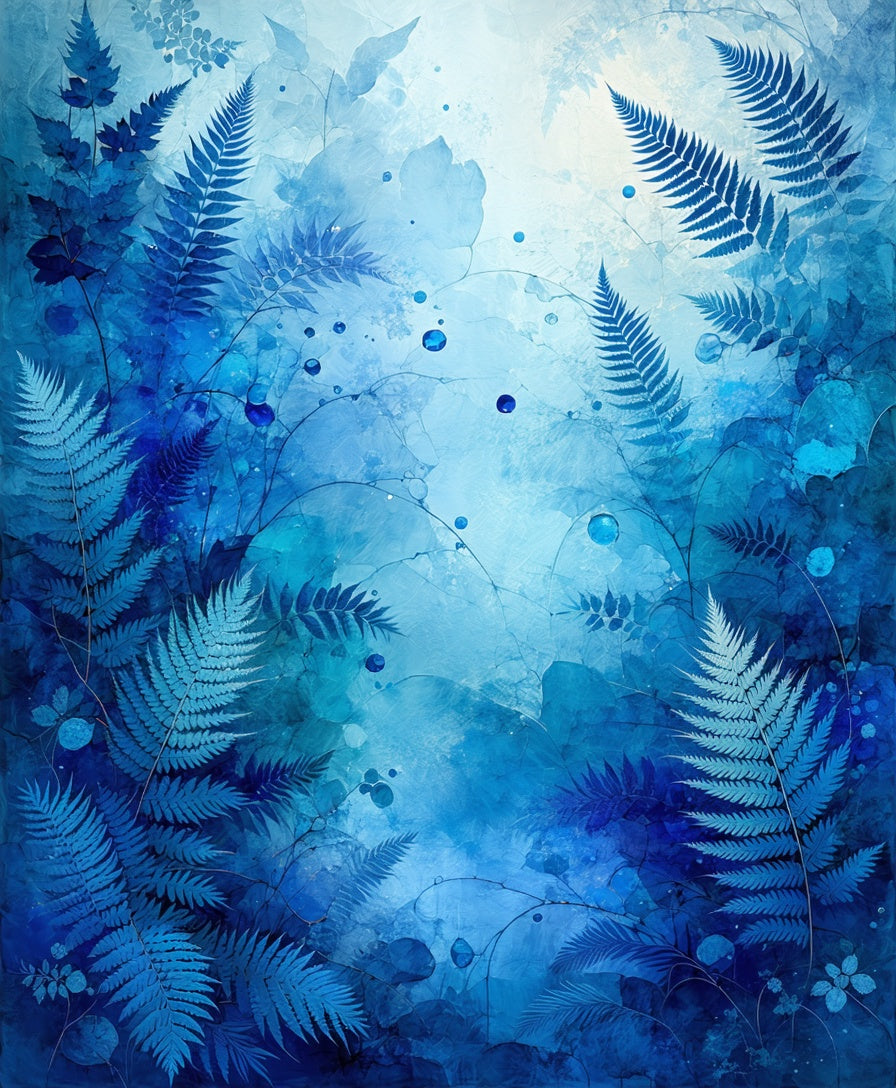 Deep Blue Fern Dreamscape Rug
