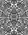 Bold Black Abstract Swirls Rug