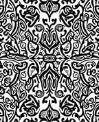 Bold Black Abstract Swirls Rug