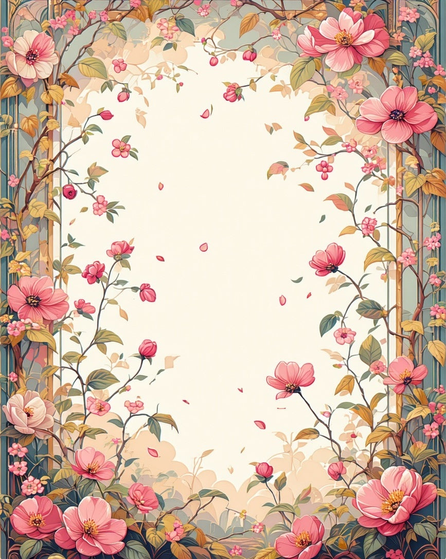 Pink Floral Garden Arch Rug