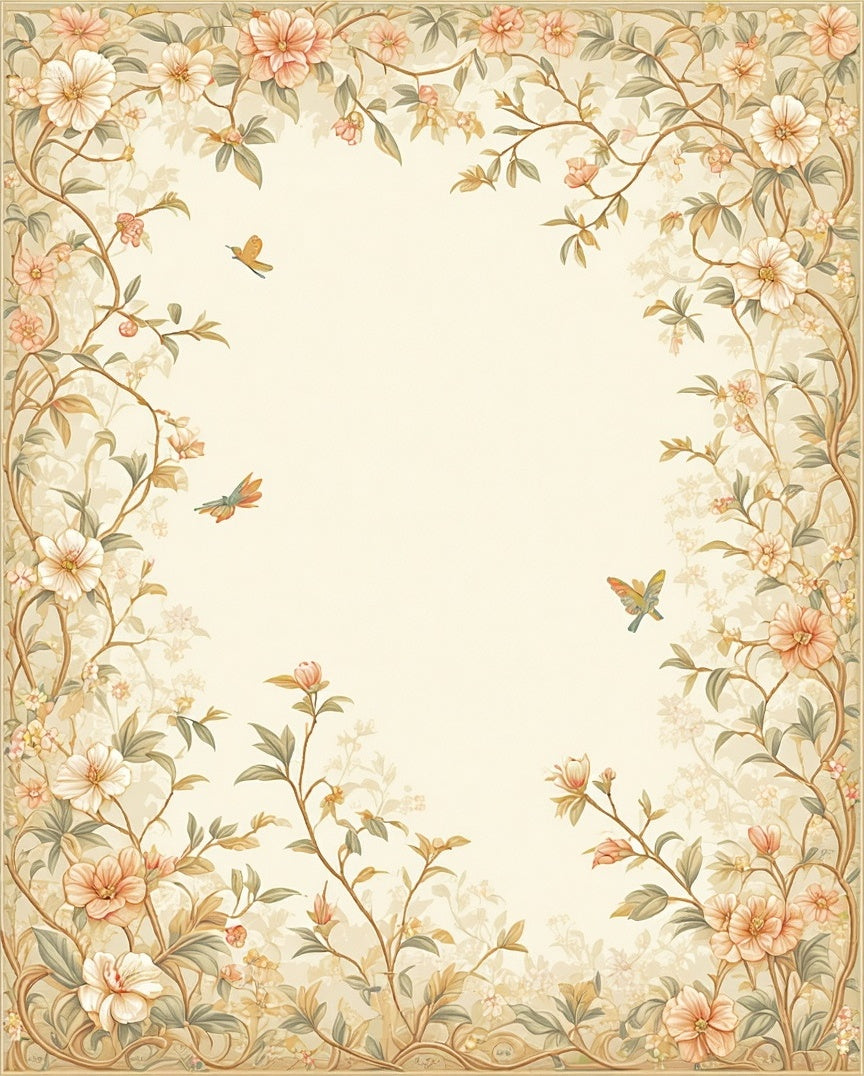 Vintage Floral Scrollwork Delight Rug