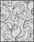 Abstract Black Line Art Design Rug