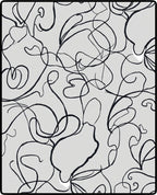 Abstract Black Line Art Design Rug
