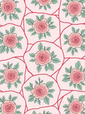Pink Rose Floral Pattern Rug