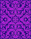 Elegant Violet Floral Damask Pattern Rug