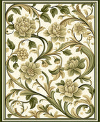 Elegant Floral Vines Motif Rug