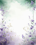 Lavender Meadow Watercolor Floral Rug