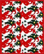 Festive Red Green Starry Tree Medley Rug