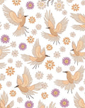 Flying Birds and Floral Meadow Rug