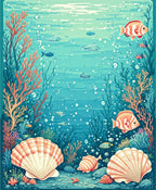 Oceanic Sea Life Coral Fish Design Rug