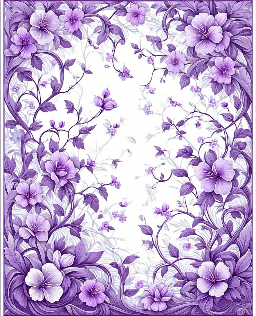 Enchanting Purple Floral Vine Rug
