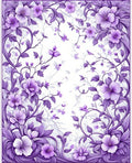 Enchanting Purple Floral Vine Rug