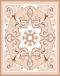 Symmetrical Earth Tones Floral Inlay Rug
