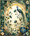 Peacock Floral Art Nouveau Rug