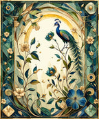 Peacock Floral Art Nouveau Rug