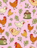 Pink Chicken Coop Foliage Collection Rug