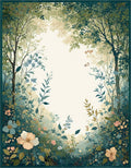 Enchanted Forest Floral Butterfly Pattern Rug