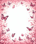 Sweet Pink Butterfly Floral Pattern Rug