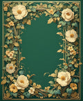 Ornate Floral Vines Border Design Rug