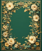 Ornate Floral Vines Border Design Rug
