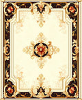 Ornate Floral Golden Accent Rug