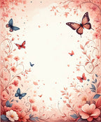 Whimsical Butterflies Floral Vines Rug