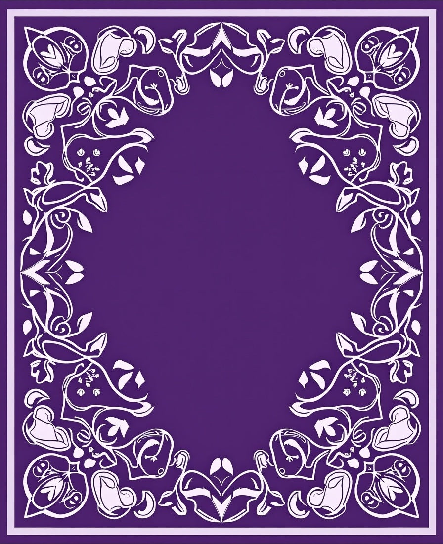 Opulent Lilac With White Flourish Pattern Rug