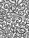 Abstract Swirls Black White Pattern Design Rug