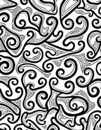 Abstract Swirls Black White Pattern Design Rug